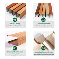 Decoración Personalizada, Acabado en Grano de Madera, Viga de Aluminio, Deflector Lineal en Forma de U para Techo de Edificios de Proyectos