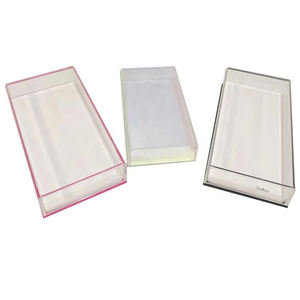 Custom lash palette acrylic lash <b>tile</b> with <b>cover</b> eyelash pallet <b>tile</b> with magnet lash plate organizer box - Product Image 4