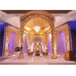 Tendance Bollywood Style mariage Maharani Mandap personnalisable nouveau Look fibre Mandapam meilleur auvent d'or Style mariage scène USA - Product Image 1