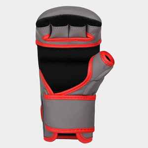 Venta al por mayor de cuero de vaca real MMA guantes de medio dedo 8oz 14oz 16oz tamaños guantes de Kick Boxing para adultos patrón impreso - Product Image 5