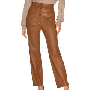 Pantalones de cuero de color sólido para exteriores, ropa informal, pantalones de cuero para mujer, pantalones de cuero superventas - Product Image 2