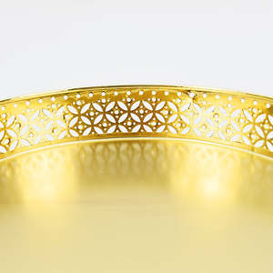 Tray Metal Decorative Serving Platter With Cutwork Border For Home Hotel Restaurant Wedding Gift Display Durable Use Wholesale X - Product Image 6