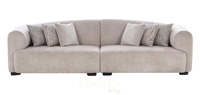 Ensemble de canapés modernes de luxe, durables, confortables, rembourrés, couleur personnalisable, avec coussins et pieds en métal, pour appartements, villas et salons.