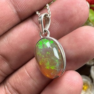 Bijoux pendentifs style bohème faits à la main en argent sterling 925 opale pierre précieuse tendance bijoux pendentifs pour femmes cadeau pour elle - Product Image 2