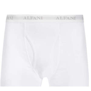 Alfani Boxer da Uomo a Vita Media, Confezione da 5, Bianchi, Taglia S - Traspiranti 100% Cotone con Logo Ricamato a Righe - Product Image 2