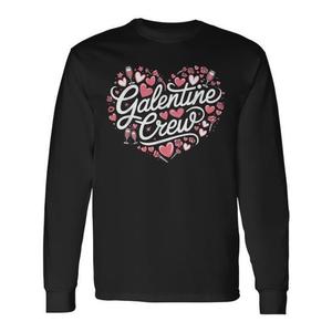 Maglietta a Maniche Lunghe 'Happy Galentine's Day Squad 2026' Design Promozionale Coordinato per il Gruppo di Galentines - Product Image 1