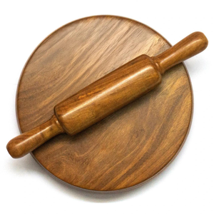 Tabla de Madera de Sheesham Premium para Hacer Chapati, Juego de Rodillo, Utensilios de Cocina al por Mayor, Tabla para Hacer Roti, Chakla, Belan, Tabla para Repostería con Patrón - Product Image 1