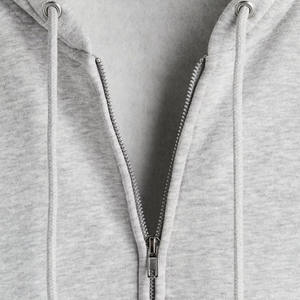 Precio al por mayor 100% algodón 380 GSM Hombres Cremallera Sudadera con capucha en color gris brezo Sudadera con capucha informal de alta calidad con mangas largas para hombres - Product Image 2