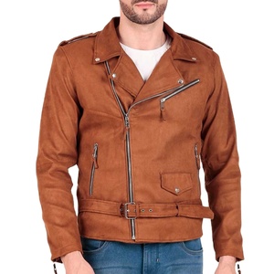 Veste pour hommes en cuir véritable, coupe-vent respirante avec col montant, coupe ajustée, nouvelle collection - Product Image 1
