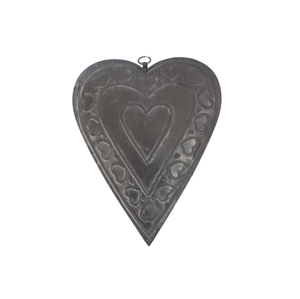El más nuevo juego decorativo de 2 corazones colgantes de Metal Color negro oxidado para el hogar y la decoración de Navidad personalizada hecha a mano - Product Image 1