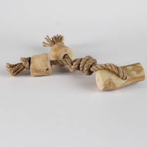 Jouet pour chien Safe Coffee Wood Triple Tug, jouets interactifs d'entraînement à mâcher, durée de jeu prolongée, nettoie les dents et les gencives - Product Image 3