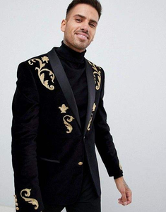 DAZZLING--Indo-Western BLAZER with <b>Pant</b> WITH BEAUTIFUL ZARDOZI Embroidery for Indian/Pakistani Party & WEDDING Dress@ 2021 - Product Image 4