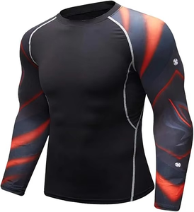 Breathable Quick Dry Lightweight Anti-Bacterial New Arrival Custom Heat-Transfer <b>Printed</b> Long Sleeve Rashguard Unisex Swimming - Product Image 1