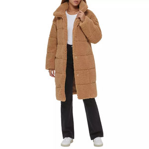Manteau long en fausse fourrure unie tissée écologique pour femme, collection automne-hiver 2026 – Manteau en fausse fourrure ODM personnalisé à manches longues - Product Image 6