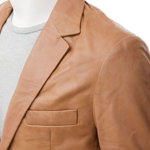 Veste de mode lifestyle avec structure en cuir lisse Veste de tous les jours urbaine conçue pour le confort des hommes Vêtement d'extérieur décontracté - Product Image 2