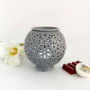 New Arrival Premium Quality Metal Wax <b>Burner</b> <b>Silver</b> Ceramic Candle with Wedding Decorative Supplies From Indian Manufacturer - Product Image 1