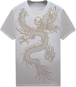 เสื้อลำลองสำหรับผู้ใหญ่เสื้อยืดถักลายพลอยเทียมมีสไตล์สำหรับผู้ชาย - Product Image 5