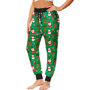 Femmes élégantes pantalons de survêtement de Noël chaud et confortable cordon de serrage pantalons de survêtement de Noël Polyester doux Premium Look de vacances - Product Image 2