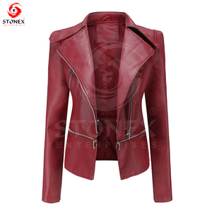 Nuevo diseño de chaquetas de cuero Ropa de moda Chaqueta con cremallera super suave Premium/chaqueta de cuero para mujer. - Product Image 5