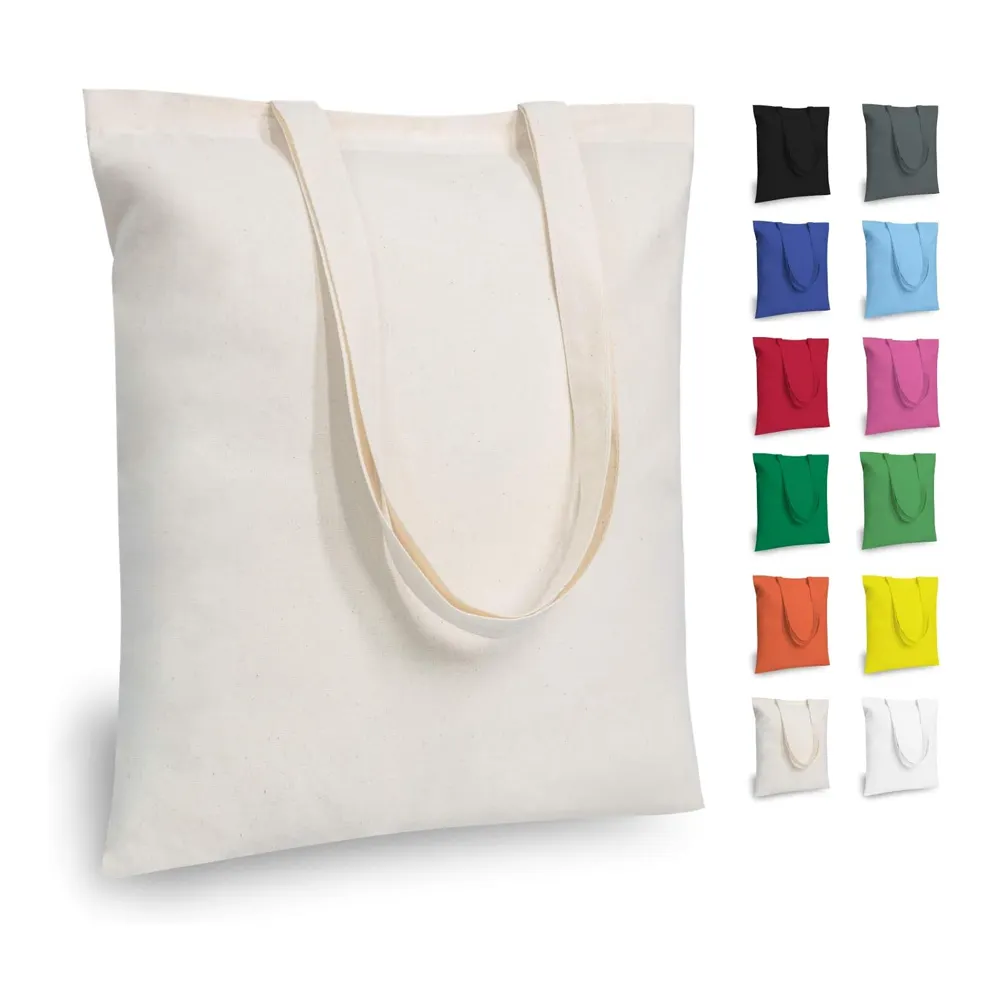 Grosir kustom cetak Logo murah dapat digunakan kembali tas belanja polos putih kosong katun kanvas tas jinjing dengan disesuaikan