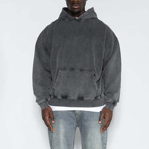 Custom Oversize Drop Shoulder <b>Hoodie</b> <b>Men</b> Heavyweight 100% Cotton Acid Washed Vintage Streetwear Style Solid High Quality Fleece - Product Image 6