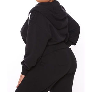 Logo personnalisé Ensemble pantalon et sweat à capuche de sport imprimé de haute qualité Survêtement pour femmes Ensemble 2 pièces Couleur unie avec fermeture éclair Costume à capuche pour femmes - Product Image 6