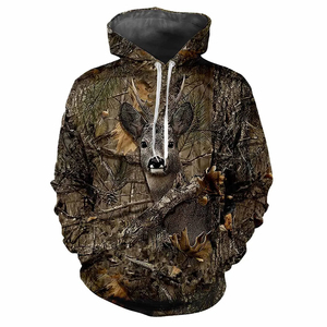 2025 hommes lourd hiver chaud sweat à capuche zippé Logo personnalisé imprimé Camouflage pour la chasse activités de plein air - Product Image 4