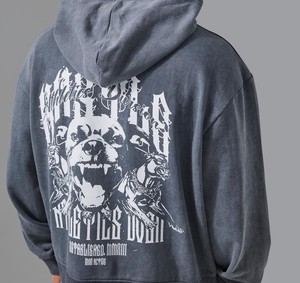 Pull lourd 100% coton surdimensionné sérigraphie Vintage lavage à l'acide à capuche Logo personnalisé sweats à capuche 2025 - Product Image 2