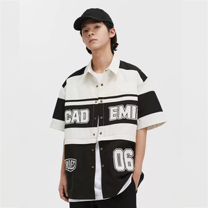 Camisa de Manga Corta con Botones, Cuello Alto, Tejida, Holgada, de Verano, Personalizable, para Hombre, Desmontable, de Alta Calidad - Product Image 2