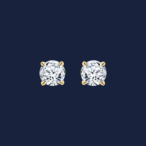 Pendientes de Diamantes Redondos de Oro Sólido de 14K para Uso Diario con Diamantes Redondos Cultivados en Laboratorio de 0.08 Quilates GH-SI, Regalo para Ocasiones Especiales - Product Image 1