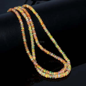 100% Natural Ethiopian <b>Opal</b> Faceted Rondelle Beads Loose Nature Crystal From Ethiopia - Product Image 4