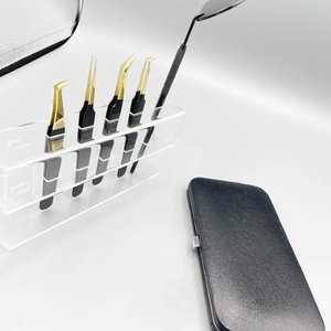 แหนบต่อขนตาสำหรับคิ้วสีทองแบบกำหนดโลโก้ได้เองและเคสแม่เหล็กและกระจก - Product Image 2