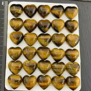 Natural Handmade <b>Tiger</b> <b>Eye</b> Heart Cabochon High Quality Polished Loose Gemstone Lots of Gemstones - Product Image 1