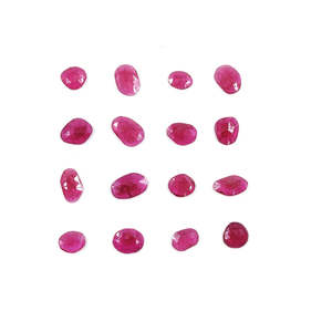 Rubis naturel de Bangkok, pierre précieuse en vrac, taille rose plate calibrée, mélanges de tailles, cabochon ovale, jaune, vert, rose, hauteur 8 mm - Product Image 2