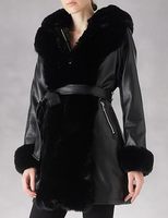 Manteau d'hiver chauffant pour femmes Long col en fausse fourrure épais chaud lourd pardessus fermeture à glissière Polyester remplissage respirant ceinturé avant