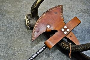 Hache / Tomahawk en acier de Damas / Viking / Hache en acier de Damas, outil de camping en plein air, forgé à la main avec un étui - Product Image 4