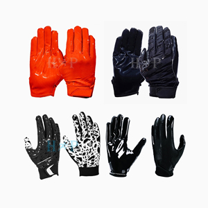 Gants de joueur de ligne de football américain Taille et design personnalisables Cuir synthétique rembourré Poignée en silicone confortable Super Stick - Product Image 6