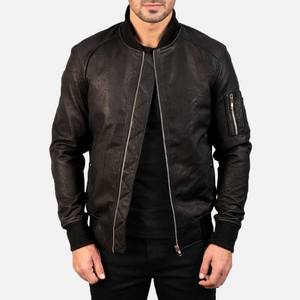Chaqueta de cuero de moda para hombre 2025, prendas de vestir exteriores de cuero genuino Premium, ropa de calle de moda estilo motorista OEM, venta al por mayor - Product Image 1