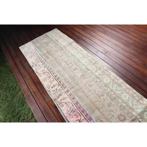 Vintage 2.7x8.6 ft <b>Rug</b>, Turkish <b>Runner</b> <b>Rug</b>, White Southwestern <b>Rug</b> - Product Image 3