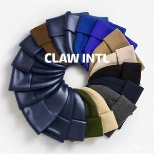 Chapeaux en tricot OEM de haute qualité à revers pour femmes Bonnet en tricot unisexe Chapeaux d'hiver personnalisés pour hommes Casquette en tricot à logo personnalisé - Product Image 1