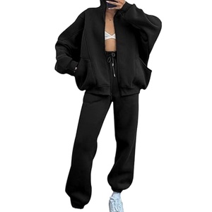 Sweat-shirt surdimensionné en coton épais de haute qualité conception personnalisée en usine sweat à capuche et pantalon de survêtement pour femmes ensembles imprimés unisexes - Product Image 4