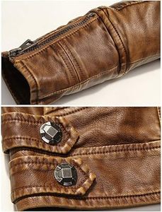 Chaqueta de cuero de moto para hombre, cortavientos ajustado a la moda, personalizado, informal, al por mayor, para la temporada de invierno - Product Image 5