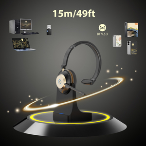 Nouvelle version couleur noir-or casque <span class=keywords><strong>Call</strong></span> Center Trucker casque sans fil BT-881C avec microphone ENC - Product Image 5