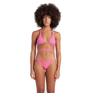 Bañador transpirable de 2 piezas con cuello Halter y borlas de encaje para mujer con logotipo personalizado de último estilo - Product Image 5