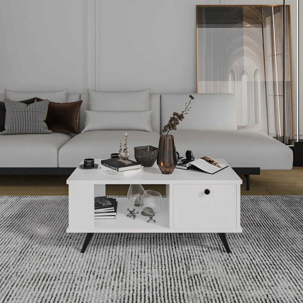 AFOSSA oturma odası mobilya Modern avrupa sehpa depolama ile türkiye'den çekmeceler çay masası ile Nordic sehpa