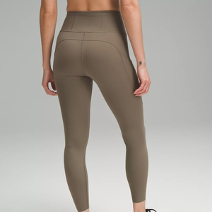 Vente en gros de leggings de sport pour femmes avec poches personnalisé ceinture élastique tissu anti-transpiration motif solide leggings taille haute - Product Image 5