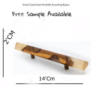 Boutons de poignée de porte en résine en bois faits à la main poignées de tiroir en métal pour cuisine chambre hôtel villa pour utilisation de commode de garde-robe de gymnastique - Product Image 3