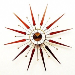 Horloge murale en fer, Art, hôtel, maison, bureau, chambre à coucher, fait à la main, Design Floral géométrique, mur en métal de luxe - Product Image 2