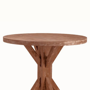 โต๊ะรับประทานอาหารแบบแท่นกลมแบบเรียบง่ายไม้เนื้อแข็งสีน้ำตาลสำหรับห้องครัวห้องนั่งเล่น - Product Image 2