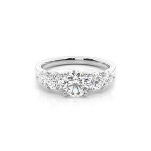Joyería de diseño clásico, compromiso de 0,85 quilates, anillos de oro blanco, ajuste de punta, corte redondo, Diamante cultivado en laboratorio, anillo de promesa de boda - Product Image 1